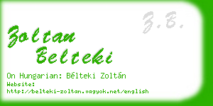 zoltan belteki business card