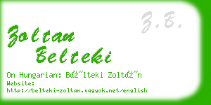 zoltan belteki business card